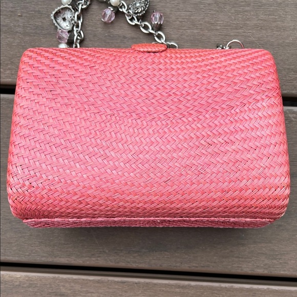 Vintage Donna Dixson Coral Woven Mini Handbag with Charm Handle - Picture 15 of 16